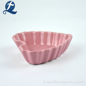 Ristorante piatto a forma di cuore in ceramica colorato di gresino in ceramica